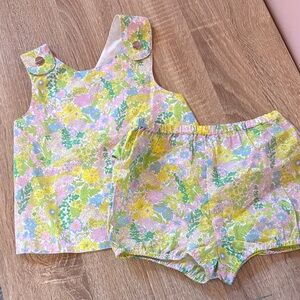 Jacadi Liberty Floral Baby Bloomer Outfit Set